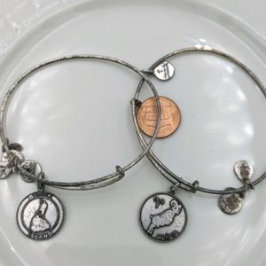 Alex and Ani Rafaleian Silver Worn Bracelets Aries